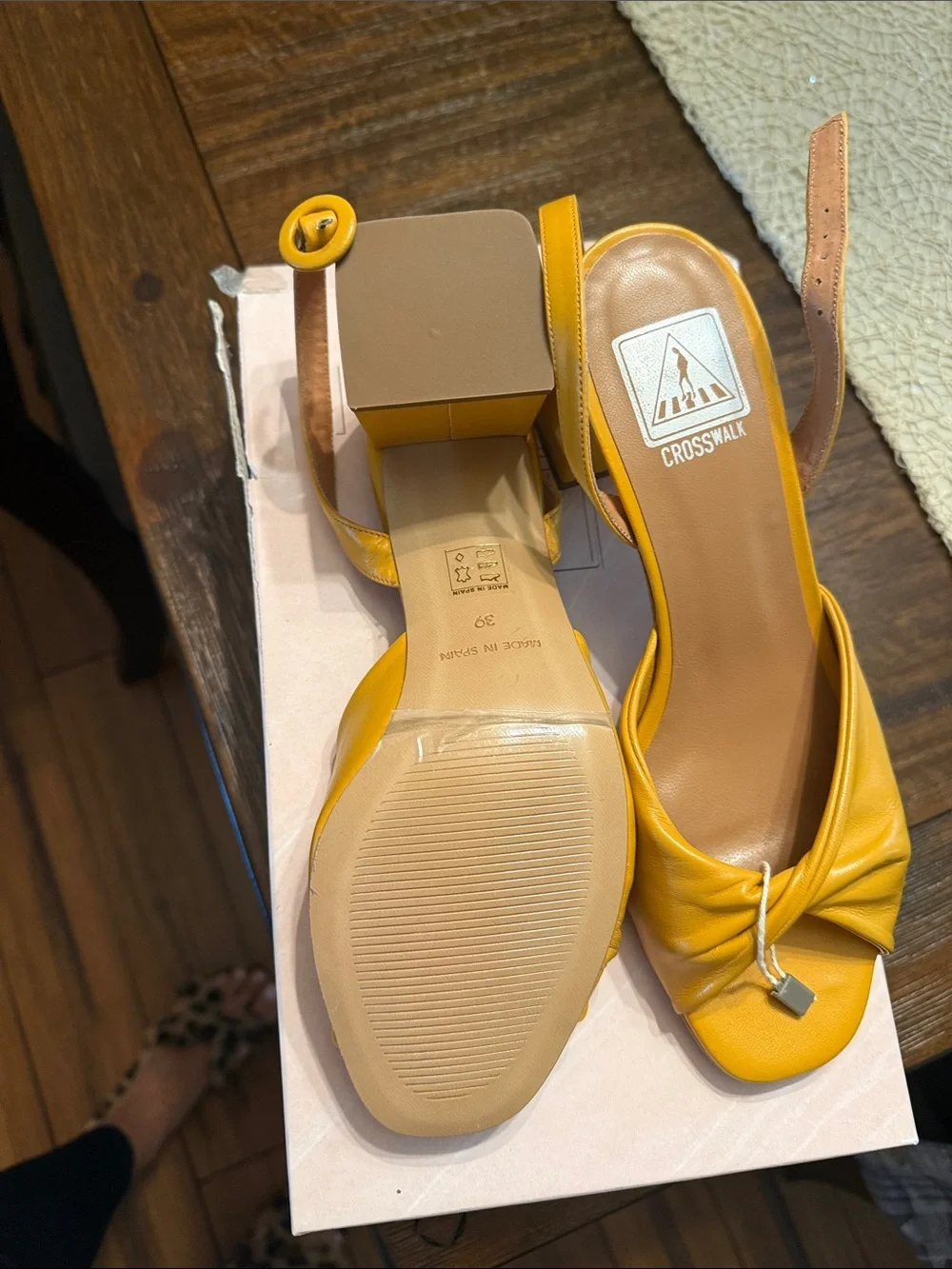 Mustard Yellow Knot Slingback Heels